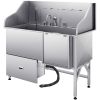 VEVOR Stainless Steel Dog Washing Station, 61 inch Pet Grooming Tub w/ Ramp, Water Filter Board