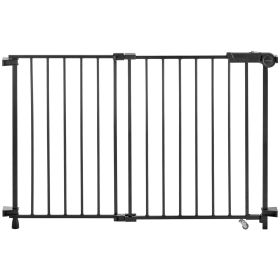 VEVOR Baby Gate, 29.5-43 Inches Adjustable Width, 28 Inches High Dog Gate, No Threshold Bar, Easy Step Walk Thru, for Child Pet Security, with Screws