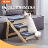 VEVOR Wooden Pet Steps, Convertible 2-in-1 Dog Staircase & Ramp for Access to Beds, Sofas, and Vehicles, Three-Step Design Supports Pets up to 150 lbs