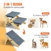 VEVOR Wooden Pet Steps, Convertible 2-in-1 Dog Stairs and Ramp for Beds, Sofas, and Vehicles, Supports Small to Large Animals up to 110 lbs