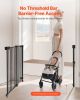VEVOR Baby Gate, 29.5-43 Inches Adjustable Width, 28 Inches High Dog Gate, No Threshold Bar, Easy Step Walk Thru, for Child Pet Security, with Screws