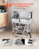 VEVOR 34 Inch Stainless Steel Dog Washing Station, Pet Grooming Tub with Hot & Cold Faucet, Showerhead, Home Wash Sink,, Fits Small Cats and Dogs