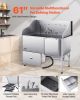 VEVOR Stainless Steel Dog Washing Station, 61 inch Pet Grooming Tub w/ Ramp, Water Filter Board