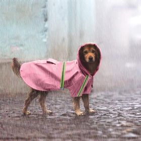 Waterproof Dog Raincoat Leisure Lightweight Dog Coat Jacket Reflective Rain Jacket with Hood for Small Medium Large Dogs (Color: PINK)