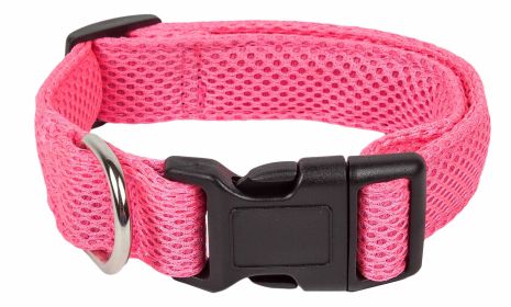 Pet Life 'Aero Mesh' 360 Degree Dual Sided Comfortable And Breathable Adjustable Mesh Dog Collar (Color: PINK, size: small)