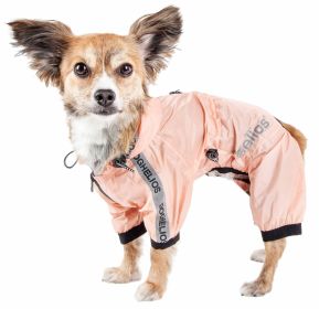 Dog Helios 'Torrential Shield' Waterproof Multi-Adjustable Full Bodied Pet Dog Windbreaker Raincoat (Color: PINK, size: X-Large)